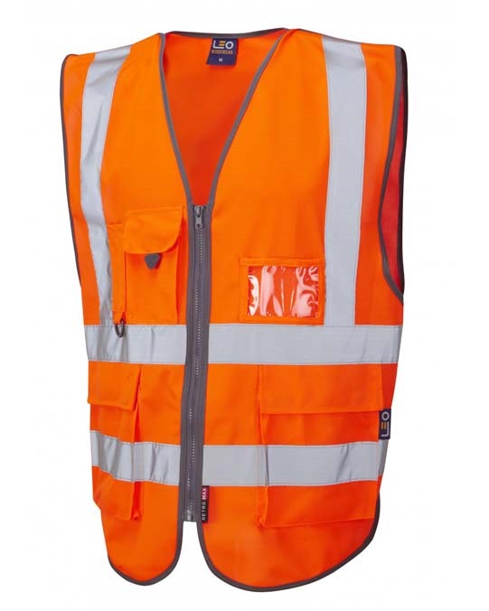 LEO WORKWEAR BARNSTAPLE ISO 20471 Cl 2 Superior Railway Waistcoat